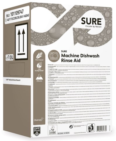 SURE Machine Dishwash Rinse Aid 10L Vloeibaar zuur naspoel